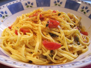 Tagliolini con bottarga di muggine