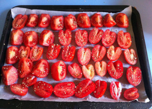 Pomodori confit preparazione